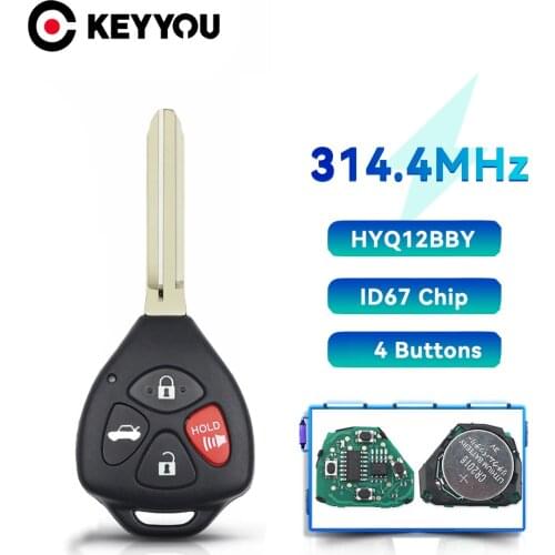 KEYYOU Remote Car Key 314.4 MHZ ID67 Chip HYQ12BBY 4 Buttons For Toyota Camry Avalon Corolla Matrix RAV4 Yaris Venza TC/XA/XB/XC