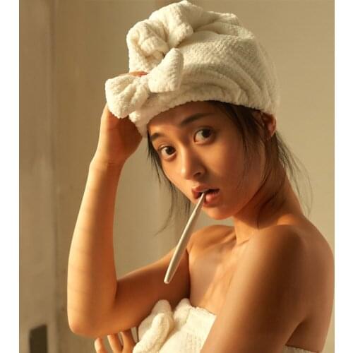 Lovely Microfiber Bath Towel Hair Drying Hat Lady Fleece Bath Hair Towel For Adults Woman Man Turban Head Wrap Bathing Tools