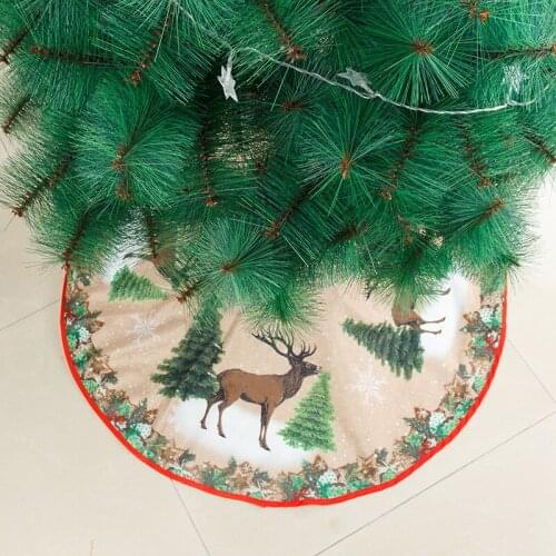 Christmas Tree Skirt Red Christmas Jingle Tree Mat with Tassel Xmas Large Tree Mat for Christmas Party Decorations B99
