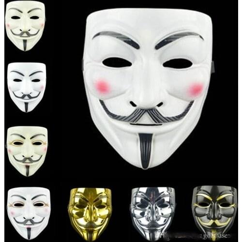 Adult Party Cosplay Full Face Mask Vendetta Mask Halloween Anonymous Terror Masks Halloween Party Fancy Cosplay White Mask