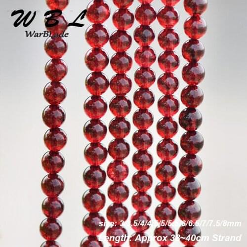 WBL AAA Natural Stone 3A Wine Red Garnet Beads Round Loose Beads For DIY Bracelet Jewelry Making 3mm 4mm 4.5mm 5mm 6mm 7mm