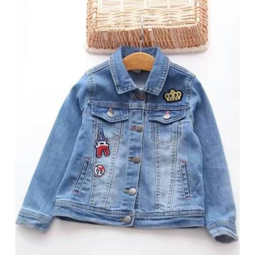 2017 New Arrival Baby Girls Fashion Denim Jacket Girls Embroidery Denim Outerwear Jacket Child Spring Autumn Denim Coat