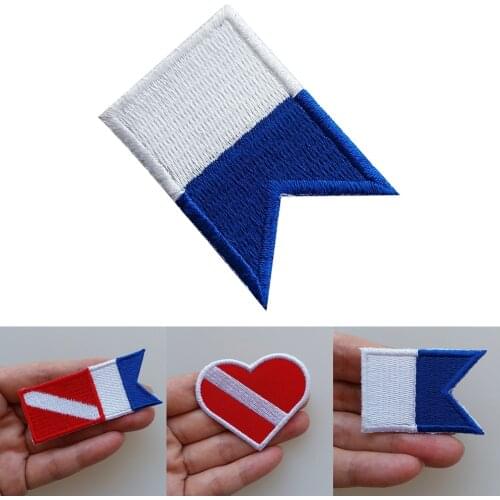 Diver Down Flag / Alpha Flag Patch Patches Backpack Vest Bag Badge Replacement Scuba Diving Dive Iron-on Embroidered Accessories