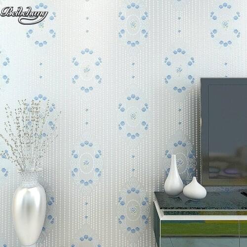 Beibehang Non - woven wallpaper warm romantic bedroom garden bedside background wall Korean simple purple living room wallpaper