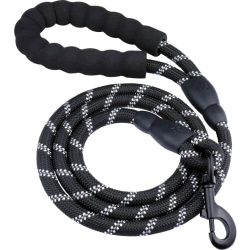 Durable Padded Dog Rope Lead Large Dog Reflective Rope Walking Big Dog Collar Strengthen Traction Harness Round Nylon Medium Dog