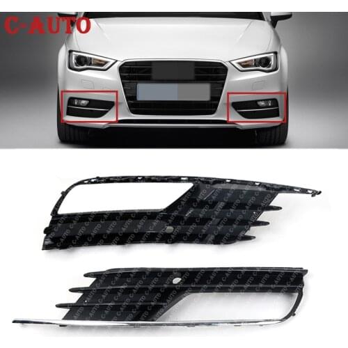 Car Front Bumper Fog Light Cover Lower Grille For Audi A3 Quattro SEDAN 2013 2014 2015 2016 2017 8V5807681A 8V5807682A