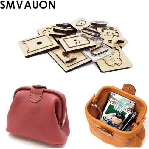 SMVAUON Fashion Business Bag Cutting Die Folding Wallet Punching Steel Card Bag Straight Die Leather Cutting Die Wood Mold