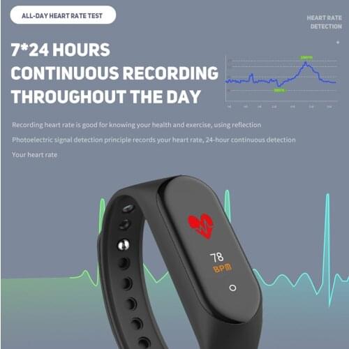 Smart Band Fitness Tracker Smart Watch Sport M4 Smart Bracelet Heart Rate Blood Pressure Smartband Monitor Health Wristband