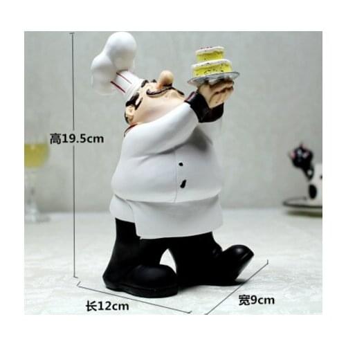 European Cook Ornaments Creative Resin Chef Statue Restaurant Bar Cafe Kitchen Dining & Bar Decorations Ornaments Chef Figurine