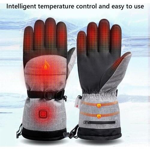 Smart USB Electric Heating Gloves Winter Outdoor Warm Windproof Sport Skiing Gloves Riding Mountaineering Gloves