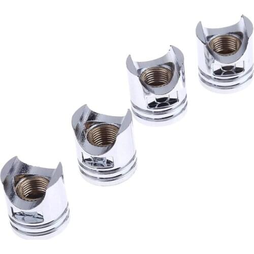 4pcs Universal Silver Car Tire Valve Caps Car Wheel Tire Tire Valve Rim Caps Stem Cover Motorcycle Style Auto Accessories Spare