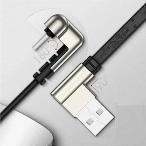 180 Degree U Shape USB to Type C Lightning Game Charge Cable Flat Fast Charging Data Sync Type-C Lightning Cable For Iphone 11