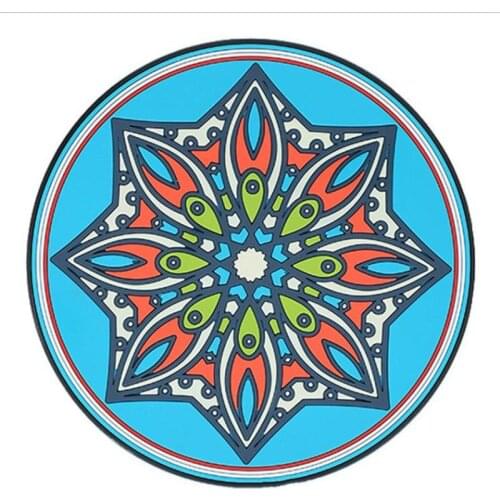 Thickened Silicone Heat Insulation Pad Retro Floral Pattern Round High Temperature Resistant Household Anti-scalding Pad PI669