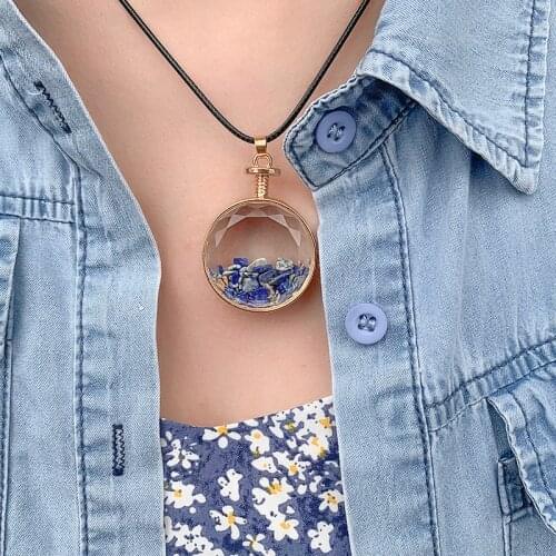 Reiki Healing Natural Stone Pendant Women Men Natural Crushed Stone Wishing Bottle Necklace Pendant Romantic Love Birthday Gifts