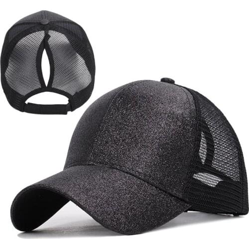 Women Baseball Cap Fashion Shiny Sun Baseball Cap Shiny Cotton Casual Women Cap Solid Adjustable Adult Women Cap Hat
