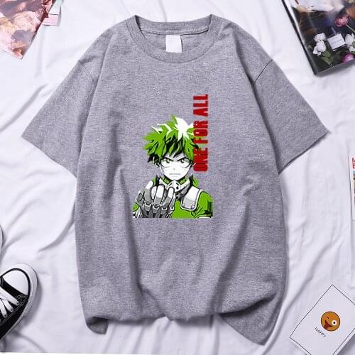 My Hero Academia One For All Tee Shirt Women Hip Hop Loose T Shirt Harajuku Comfortable T-Shirt Summer Trendy Woman T-Shirts