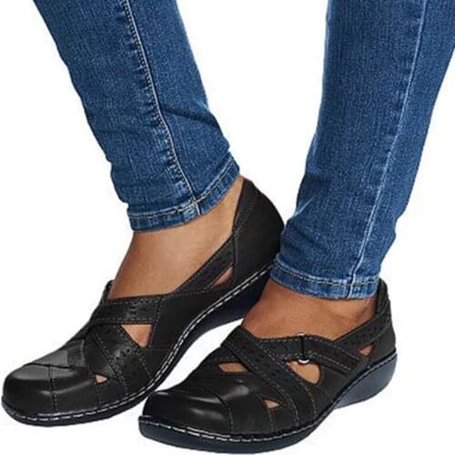 2021 Fashion Round Toe Plus Size 35-43 Wedge Women Low Heels Summer Sandals Retro Lolita Zapatos Mujer Summer Singe Shoes 968