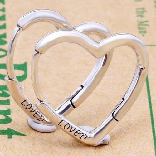 Bewill New 925 Sterling Silver Earring Fit Original Hearts of Love Earring For Women Wedding Gift Fashion DIY Making Jewelry