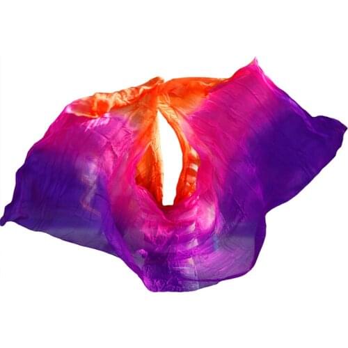 High quality women seidenschleier sexy belly dance veil scarf 100% authentic silk veil belly dance purple+rose+red