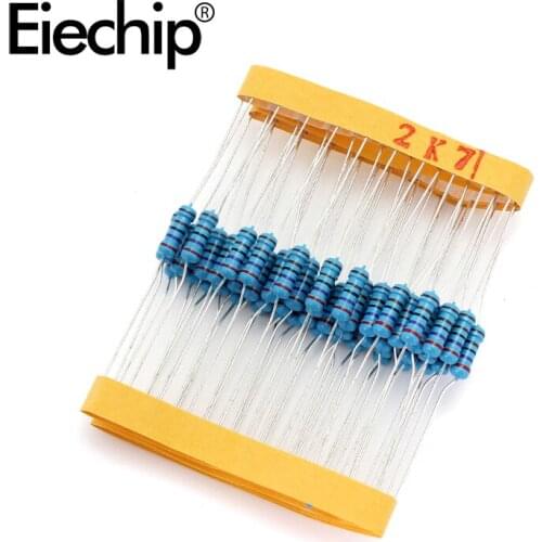 100pcs/lot 0.5W 1 ohm 1% Metal film resistor 1/2W resistance 2.7K Electronic resistors