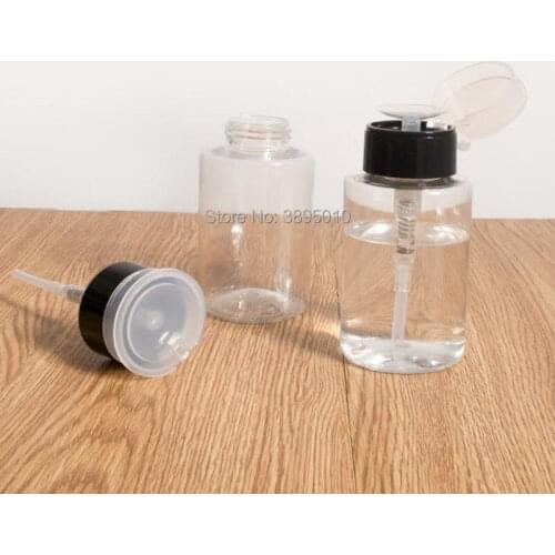160ml Wash Remover Cleanser Bottle with Water Pump Refillable Dispenser Nail Art Polish Remover Cleaner Pot F264
