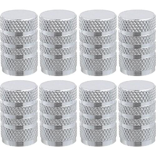 8pcs 12.7mm Silver Aluminum Tire Wheel Rims Stem Air Valve Caps Tyre Cover Universal Car Truck Tire Accessories