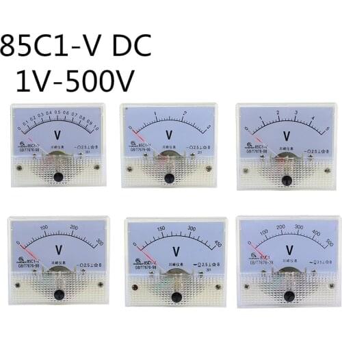 85C1-V DC pointer ammeter 10V 15V 20V 30V 75V 200V 250V 300V 400V 85C1 series analog AMP meter 64*56 mm size
