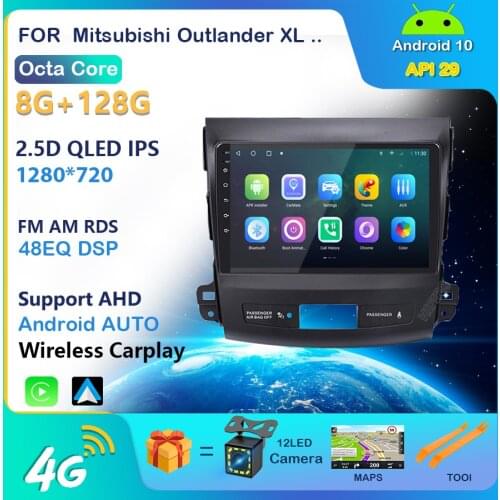 Android 10 car dvd gps multimedia player radio For Mitsubishi Outlander 2006-2014 Peugeot 4007/Citroen C-Crosser 2.5D