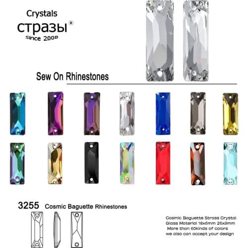 CTPA3bI Cosmic Baguette Strass Glitter Sew On Rhinestones DIY Crafts Arts Glass Stones For Dancing Dress Applique