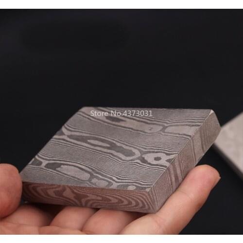 Damascus pattern steel twisted pattern Flat grinding Pickling Raw material For Belt buckle, watch, hand guard, ball head