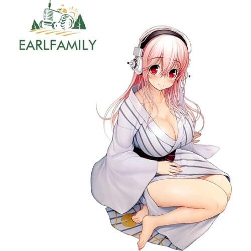 EARLFAMILY 13cm x 8.2cm for Super Sonico Car Stickers Waterproof Decal Motorcycle Laptop Campervan Decals Funny Decoration