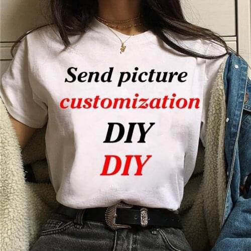 Customized Printed Leisure T shirt Harajuku Women Top DIY Your Like Photo or Logo White T-shirt Fashion Custom Mens Tops Tshirt