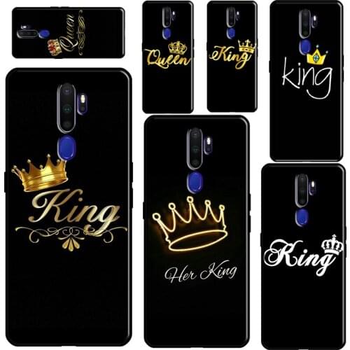 King Queen Crown For OPPO A53 A31 A9 A5 2020 F5 F7 A1K A15 A3S A5S A83 A91 A93 A52 A72 Reno2 Z Phone Case