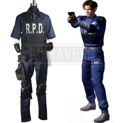 Leon Scott Kennedy RPD Outfit Cos Cosplay Costume Halloween Uniform Outfit Custom Made Any Size