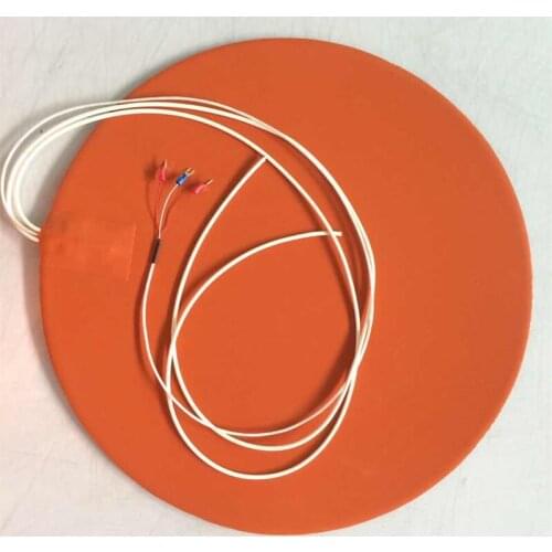 Round 200MM 220V 500W With Adhesive Back NTC 100K Thermistor Heater Bed Silicone Heating mat