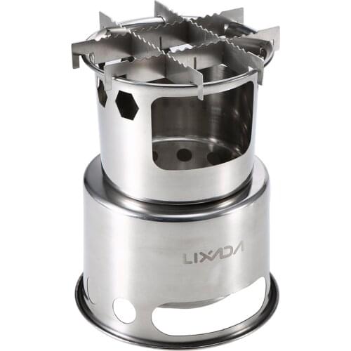 Lixada Portable Folding Wood Stove Outdoor Cooking Wood Stoves Camping Stove Lightweight Stainless Steel Picnic Camping