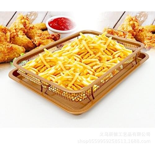 Copper Crispy Tray Kitchen Safety Tray Deep-fried Food Drain Tray For French Frice