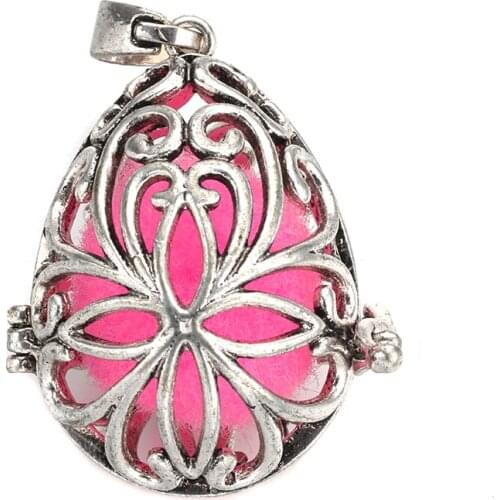 MODKISR Wholesale 6pcs Fashion Retro Jewelry Hollow Essential Oil Perfume Oval Egg Cage Diffuser Locket Pendants Without Chain