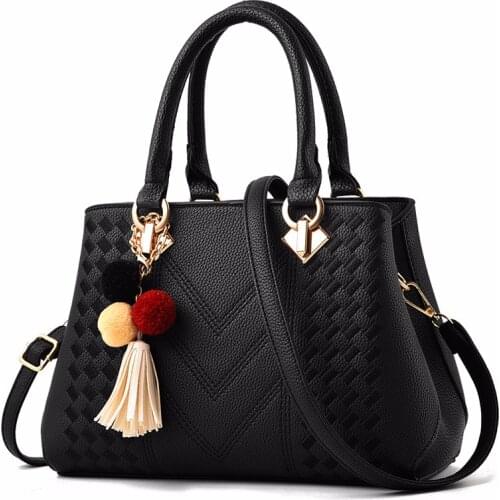 Fashion Women Handbags High Quality Tassel PU Leather Totes Bag Top-handle Crossbody Bag Shoulder Bag Lady Simple Style Hand Bag