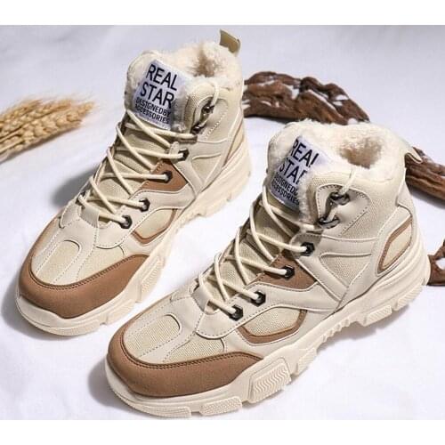 2020 Men Boots Mens Snow Boots Winter shoes Fur Warm Comfortable Boots Dr Martins Western Booties Lace-Up Durable Ankle Boots46