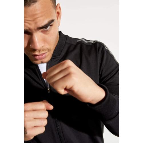 DeFacto Spring Man Pullovers & Cardigans Zippered College Neck Slim Fit Sweatshirt Slim Fit Male Fashion-S3295AZ21SP