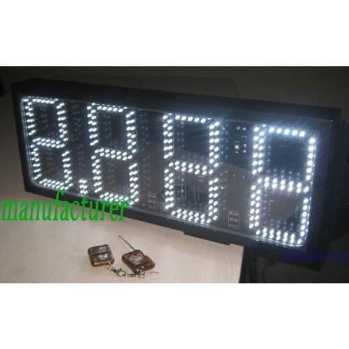 Outdoor white color 8.889 gas price sign 8inch 4digits white led gas price sign free shipping outdoor usage