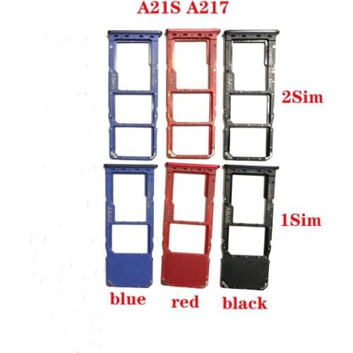 Original DUAL Sim Card Tray SD Card Reader Socket Slot Holder For Samsung A21s A217