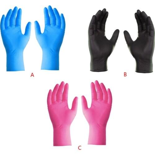 50 Pair/Set Disposable Non-Slip Glove Food Grade Disposable Gloves Kitchen Garden Tool Waterproof Nitrile Wear-Resistant Gloves
