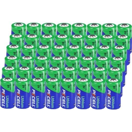 50Pcs PKCELL CR123A 1500mah 3V Lithium Battery CR123 123A CR 123 A123 CR17345 16340 for Camera Flashlight dry primary cell