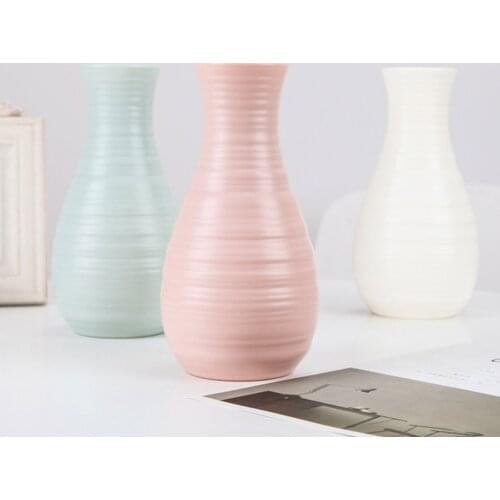 Nordic Decoration Vases Flower Vase Decoration Home Plastic Vase White Imitation Ceramic Flower Pot Flower Basket For Flowers