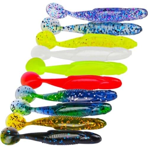 10pcs/lot Jig Head Soft Lure 11cm 6.2g Artificial Fishing Bait Swimbait Shad Rainbow Pesca Bass Minnow Rubber Fish 10 Colors