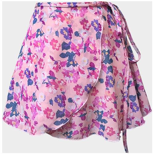 2021 New Printing Chiffon Lace Up Ballet Skirt Dance Practice Skirt Adult Dancewear Classical Dance Costume Tutu Chinese Style