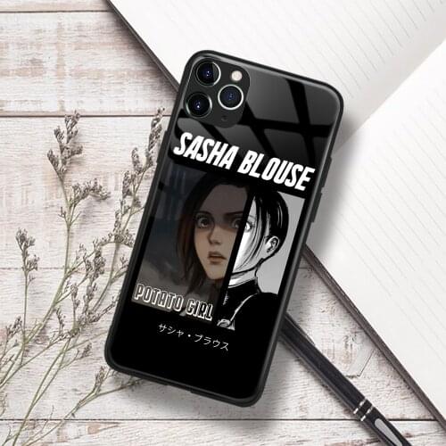 Sasha Blouse Attack On Titan Anime Glass Soft Silicone Phone Case FOR IPhone SE 7 8 Plus X XR XS 11 12 Mini Pro Max Cover Shell