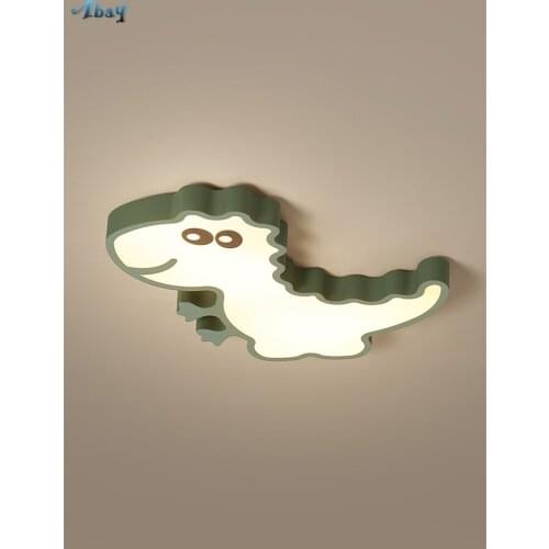 Nordic Cartoon Dinosaur Shade Ceiling Lights Lamps Boy Modern Acrylic Room Eye Protection Childrens Toy Room Bedroom Fixtures